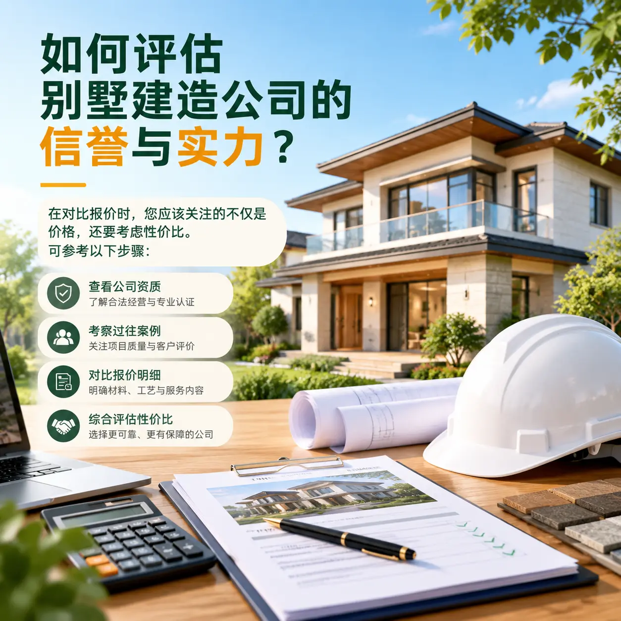 如何评估 息烽 别墅建造公司的信誉与实力？